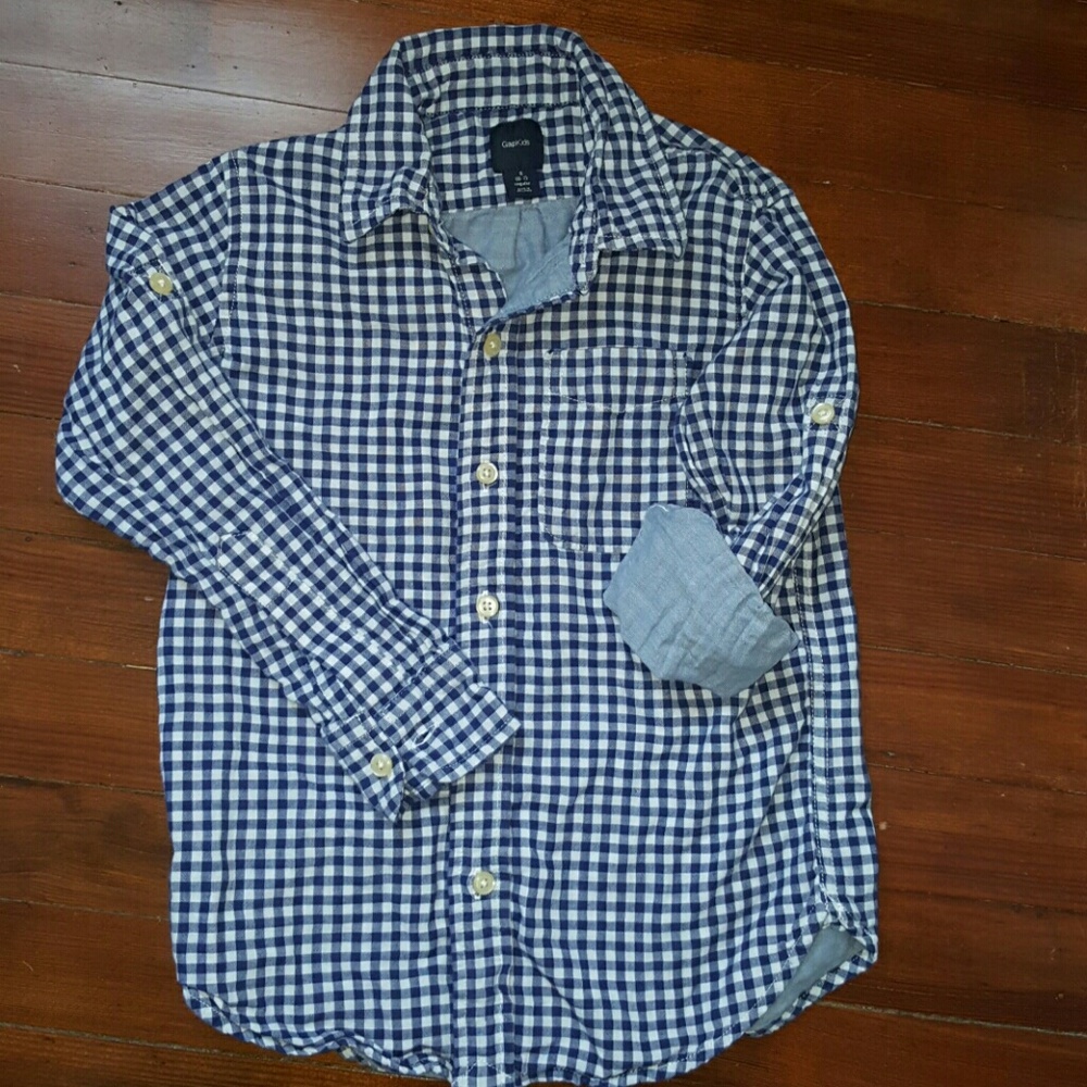 GAP Button Down Shirt with Denim Blue Cuff